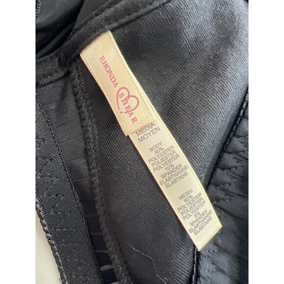 Rhonda Shear 2 Pack Striped Pin Up Bra Size Medium Black Beige Support 650.20 - Picture 4 of 9